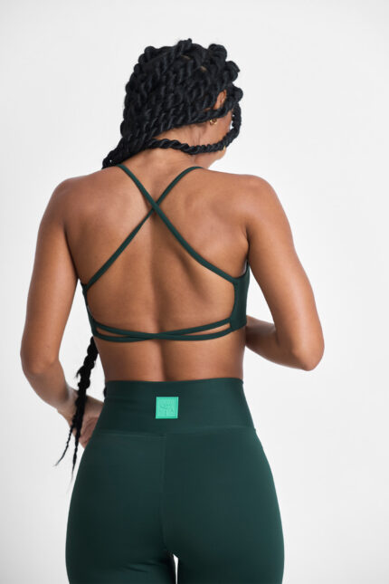 TOP AXY FLORESTA verde, modelo de costas nadador, ideal para esportes e atividades físicas.